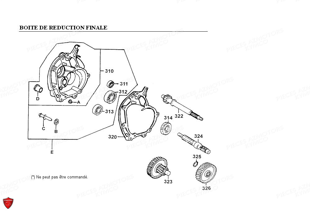 BOITE_DE_REDUCTION_FINALE KYMCO Pièces Scooter Kymco PEOPLE 125 4T EURO II (BA25AB)