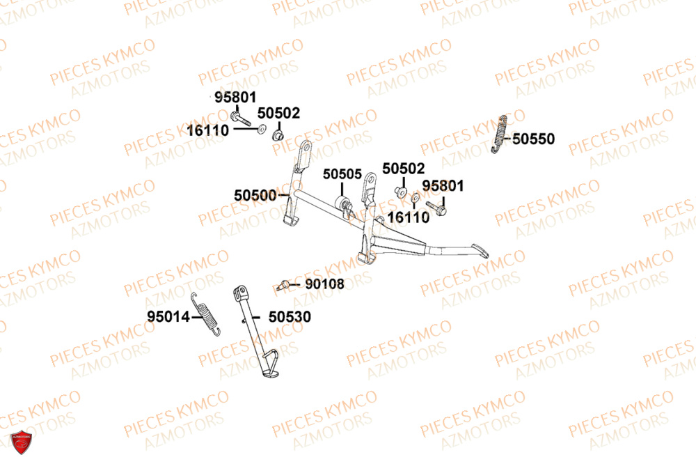 Bequille KYMCO Pièces PEOPLE 125S I ABS EURO 5+ (TF25BG)