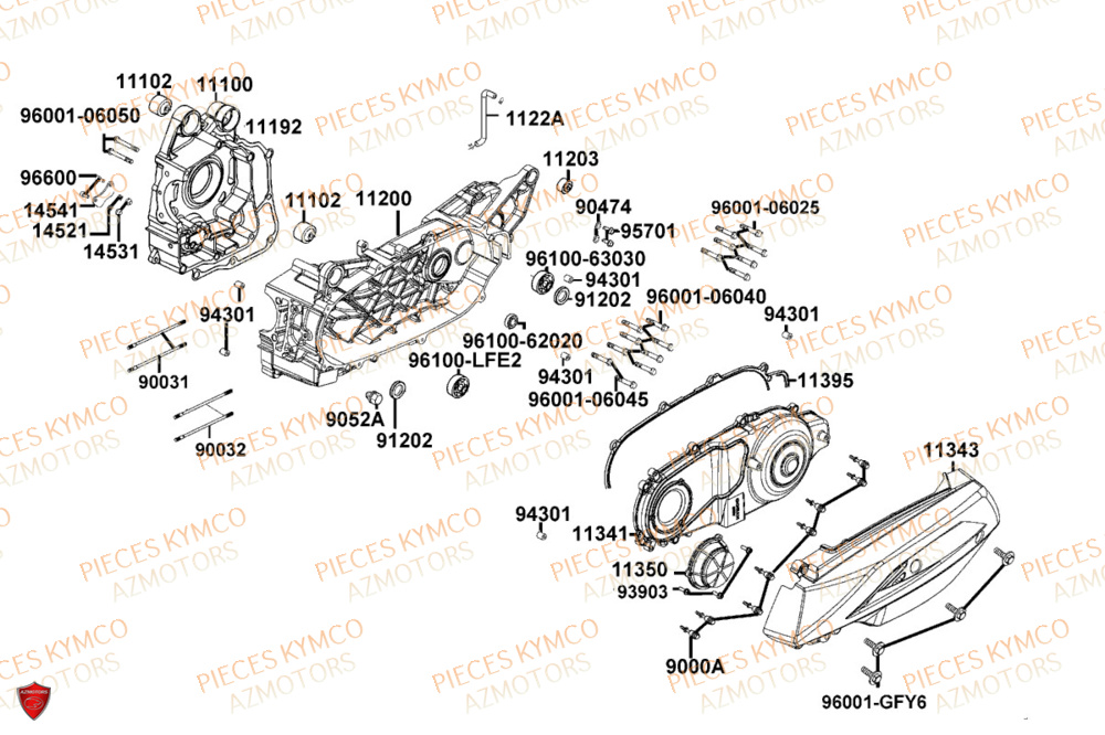 Carter Moteur KYMCO Pièces PEOPLE 125S I ABS EURO 5+ (TF25BG)