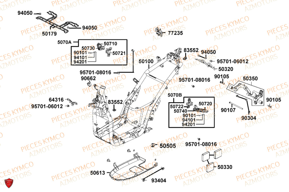 Chassis KYMCO Pièces PEOPLE 125S I ABS EURO 5+ (TF25BG)