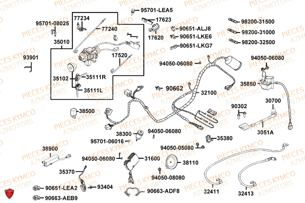 Equipement Electrique KYMCO Pièces PEOPLE 125S I ABS EURO 5+ (TF25BG)