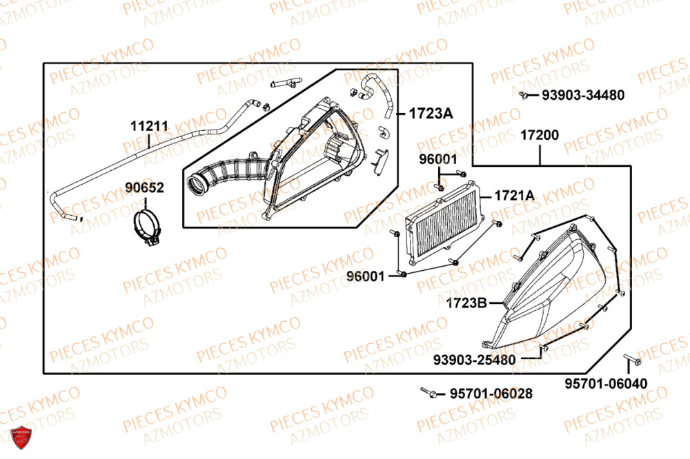 Filtre A Air KYMCO Pièces PEOPLE 125S I ABS EURO 5+ (TF25BG)