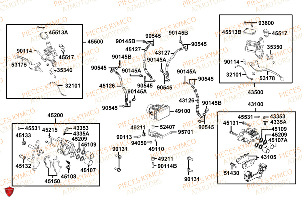 Freins KYMCO Pièces PEOPLE 125S I ABS EURO 5+ (TF25BG)