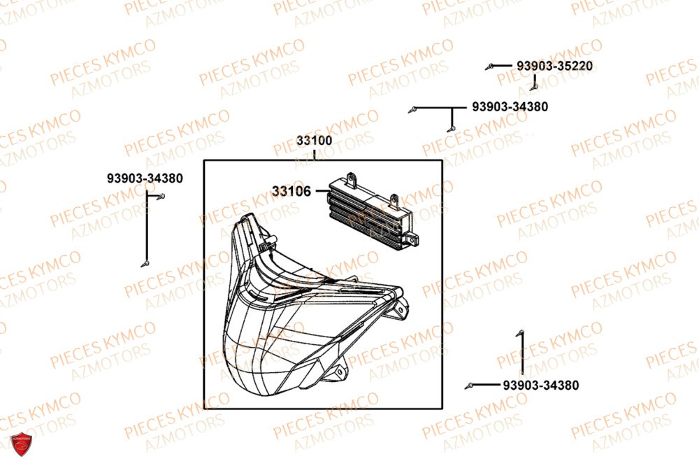 Phare KYMCO Pièces PEOPLE 125S I ABS EURO 5+ (TF25BG)