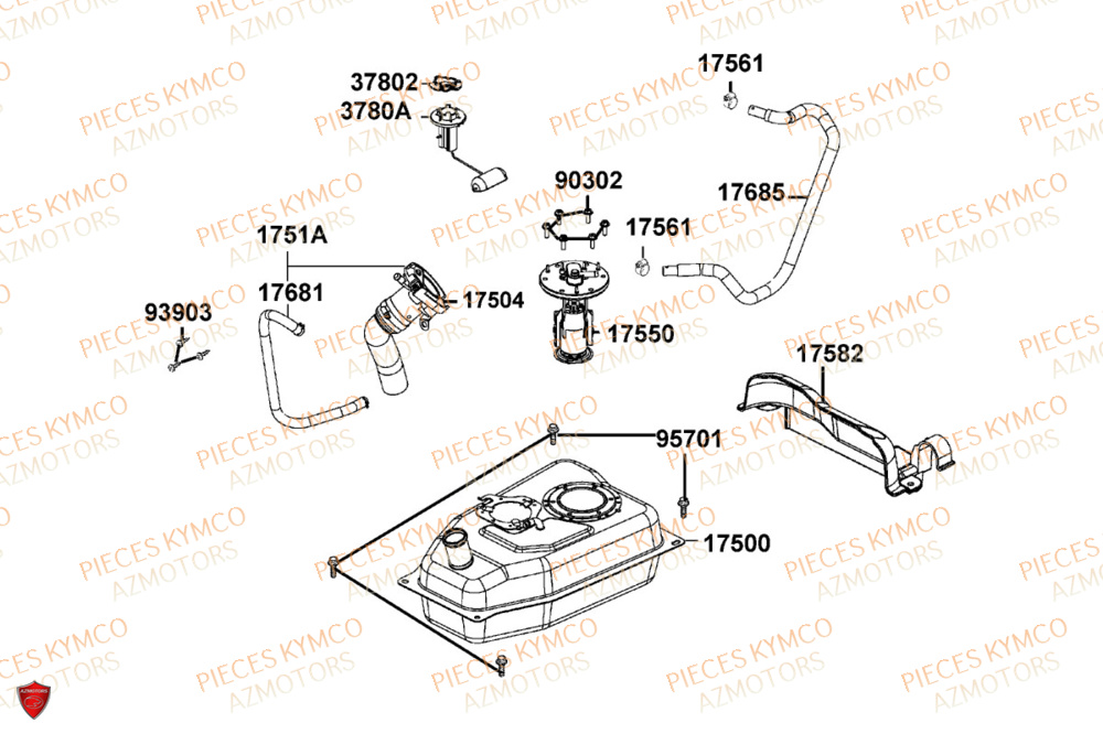 Reservoir KYMCO Pièces PEOPLE 125S I ABS EURO 5+ (TF25BG)