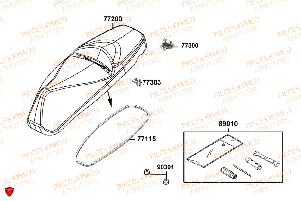Selle KYMCO Pièces PEOPLE 125S I ABS EURO 5+ (TF25BG)