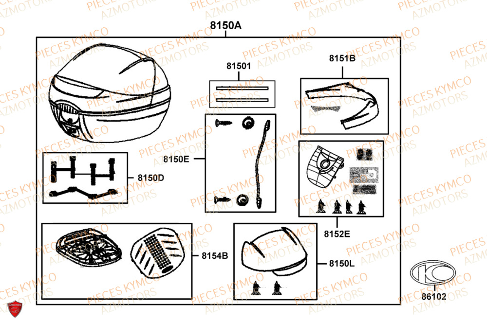 Top Case KYMCO Pièces PEOPLE 125S I ABS EURO 5+ (TF25BG)