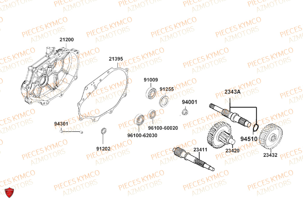 Transmission KYMCO Pièces PEOPLE 125S I ABS EURO 5+ (TF25BG)