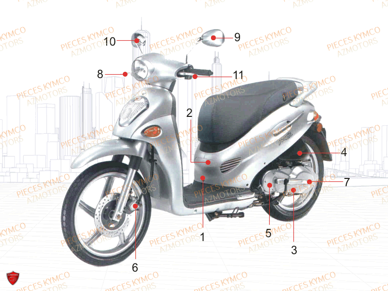 BATTERIE YTX5L-BS YUASA (ORIGINE) KYMCO pour 1.CONSOMMABLES de PEOPLE-50-2T
