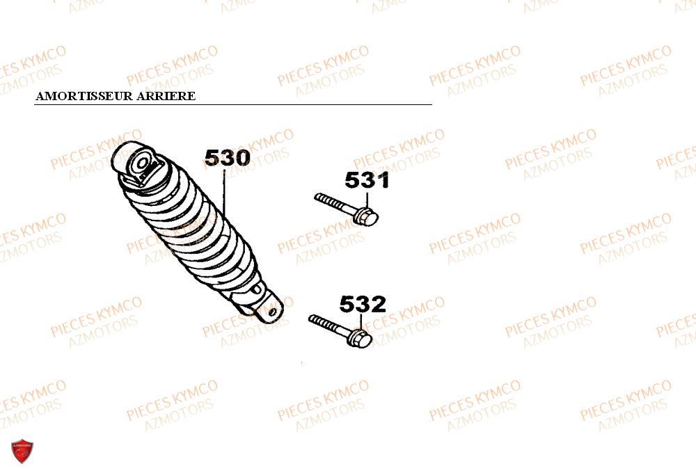 Amortisseur KYMCO Pieces PEOPLE 50cc 2T (BA10AG)