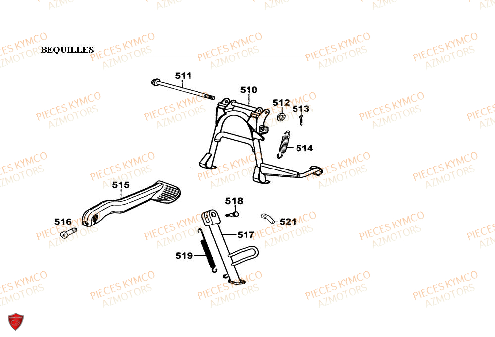 Bequilles KYMCO Pieces PEOPLE 50cc 2T (BA10AG)
