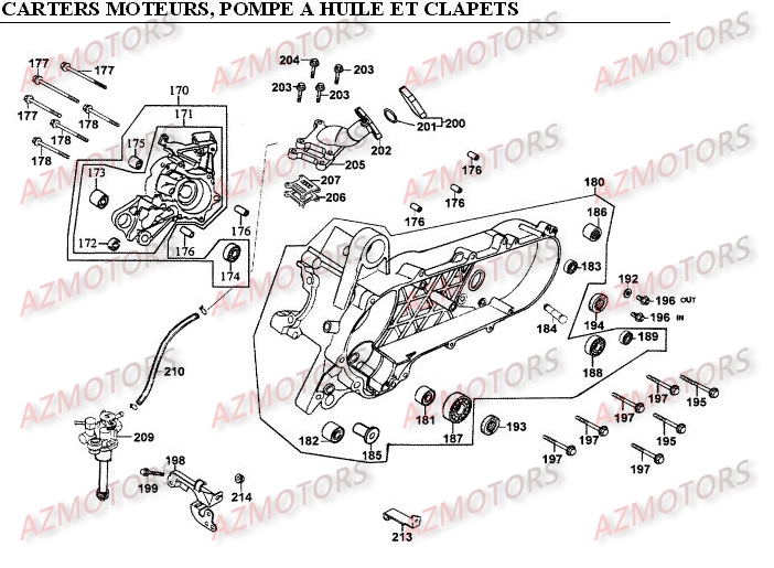 CARTERS MOTEURS   POMPE A HUILE   CLAPETS AZMOTORS PEOPLE 50 2T