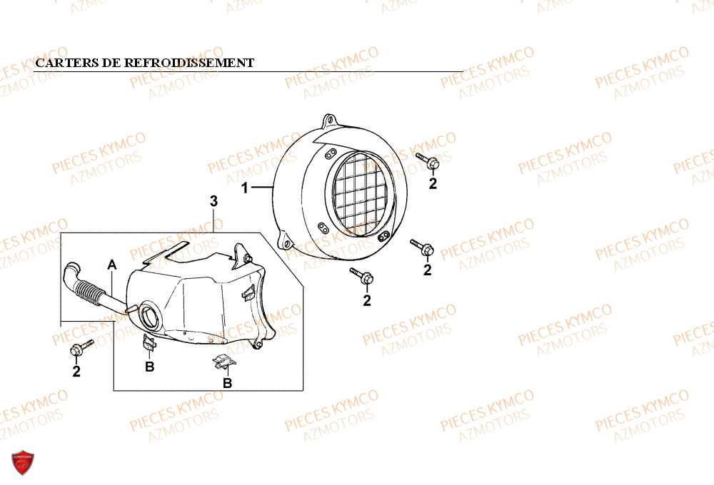 Carter De Refroidissement KYMCO Pieces PEOPLE 50cc 2T (BA10AG)