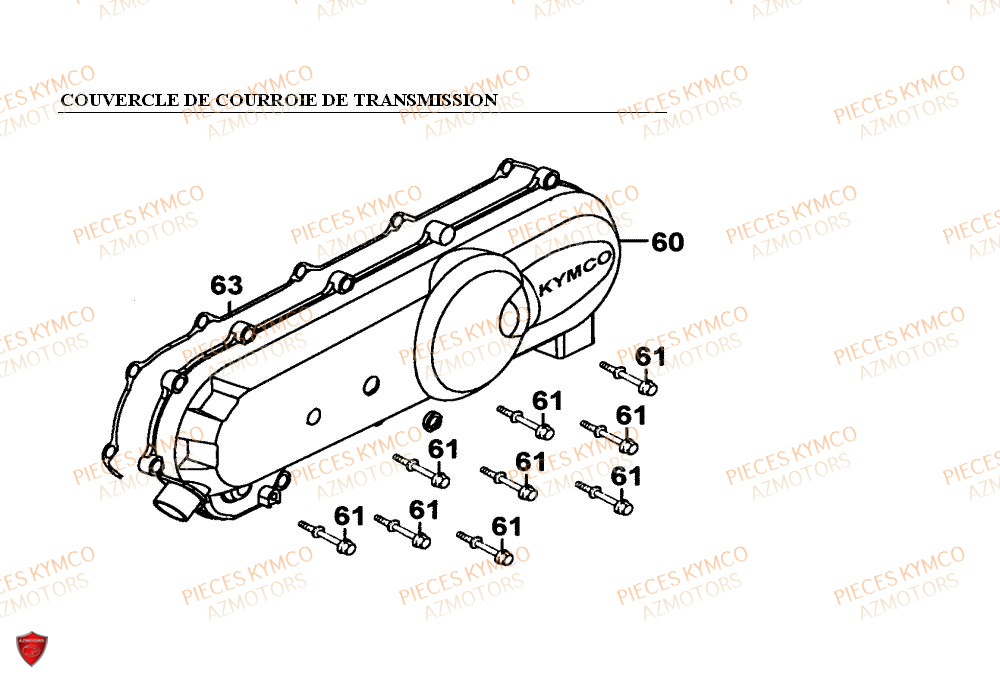 Couvercle Transmission KYMCO Pieces PEOPLE 50cc 2T (BA10AG)