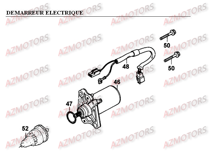 DEMARREUR ELECTRIQUE AZMOTORS PEOPLE 50 2T