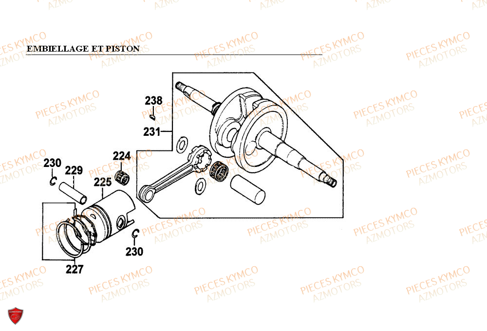 Embiellage KYMCO Pieces PEOPLE 50cc 2T (BA10AG)