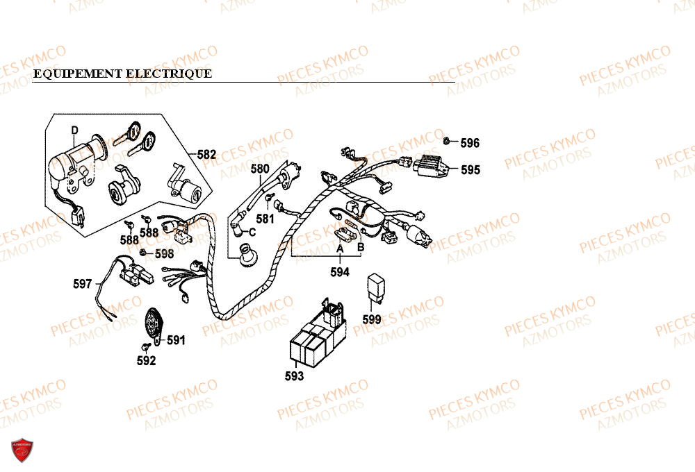 Equipement Electrique KYMCO Pieces PEOPLE 50cc 2T (BA10AG)