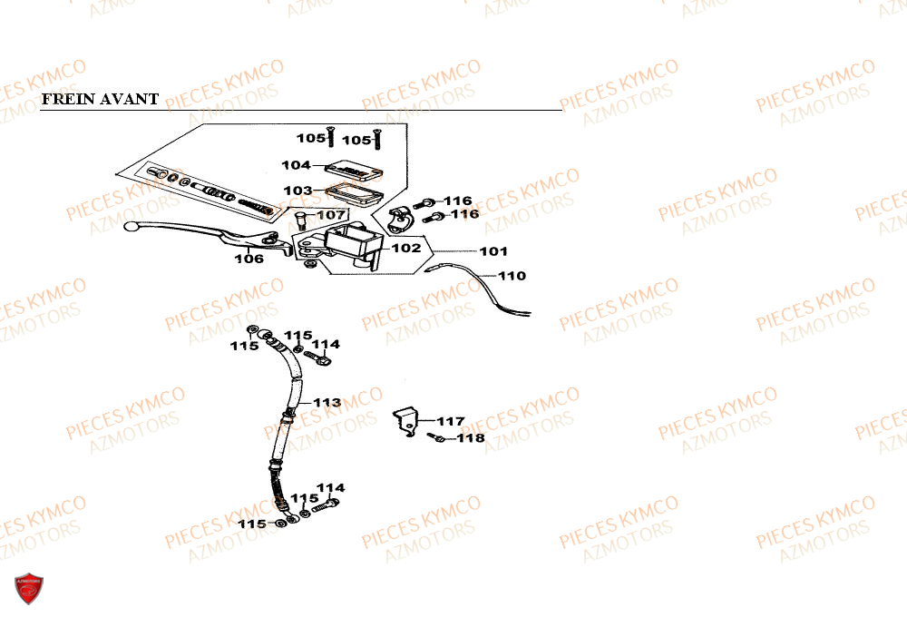 Frein Avant KYMCO Pieces PEOPLE 50cc 2T (BA10AG)