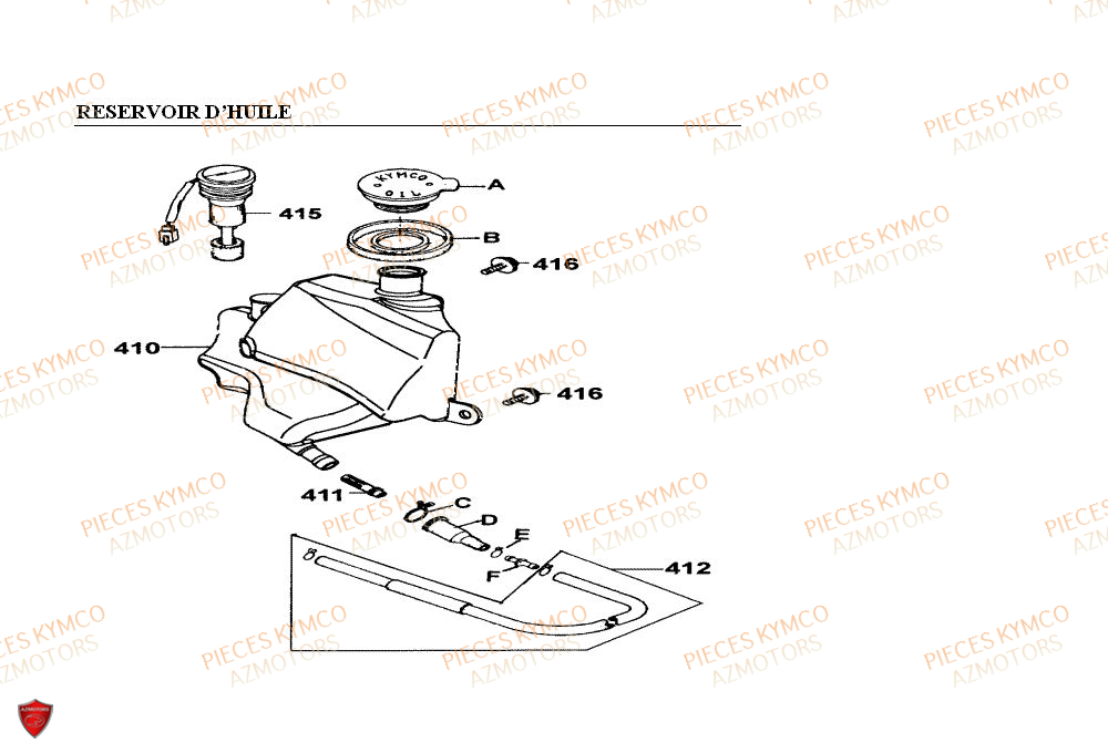 Reservoir D Huile KYMCO Pieces PEOPLE 50cc 2T (BA10AG)