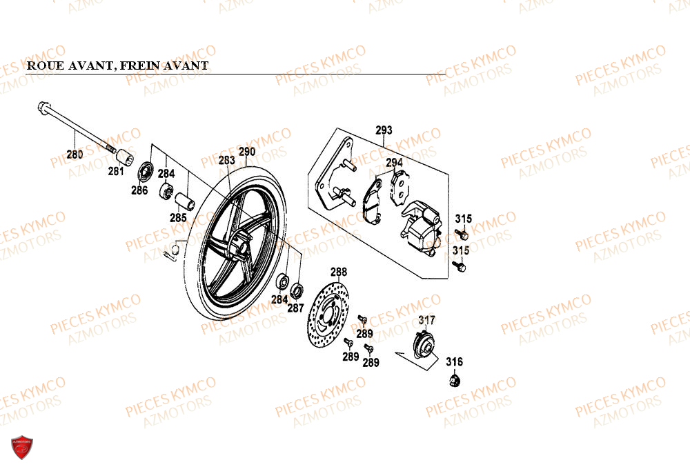 JEU DE PLAQUETTES DE FREIN KYMCO pour ROUE AVANT de PEOPLE-50-2T