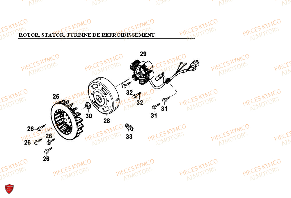Stator KYMCO Pieces PEOPLE 50cc 2T (BA10AG)