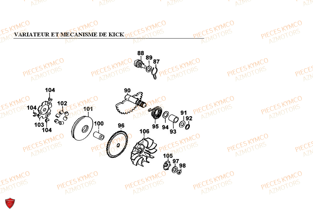 VARIATEUR KYMCO PEOPLE 50 2T