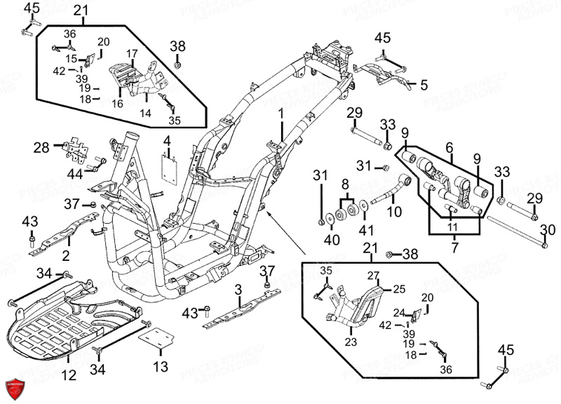 CHASSIS pour PEOPLE125-GT-III