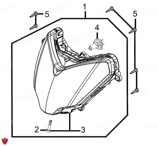 Phare Avant KYMCO Pièces Scooter Kymco PEOPLE GT 125I EURO III (BF25AA)