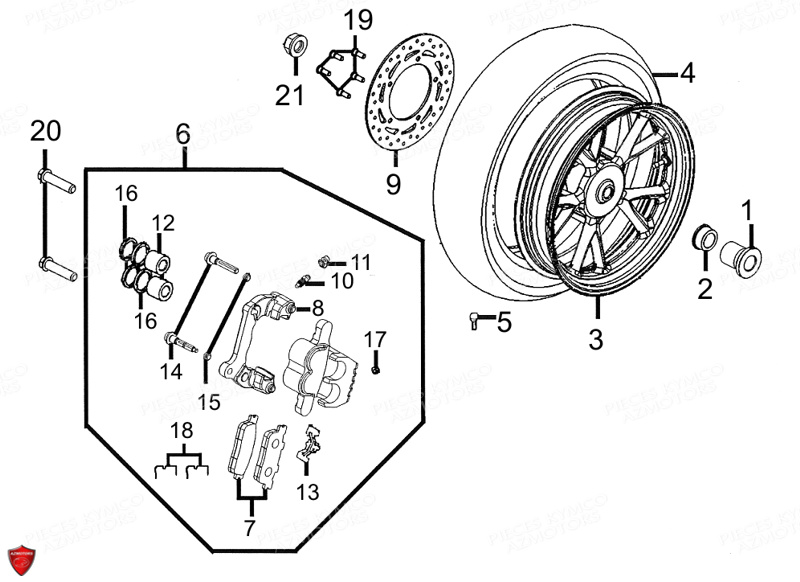 ROUE ARRIERE KYMCO PEOPLE125 GT III