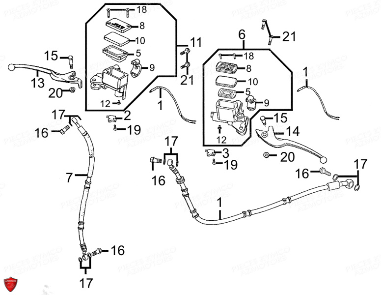 Systeme De Freins KYMCO Pièces Scooter Kymco PEOPLE GT 125I EURO III (BF25AA)