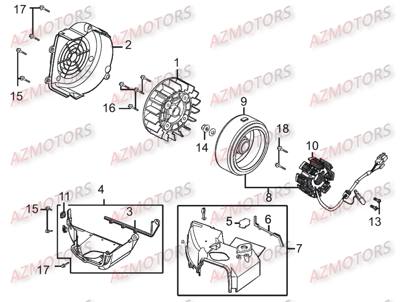 Allumage Turbine De Refroidissement KYMCO Pièces Scooter Kymco PEOPLE ONE 125 4T EURO III