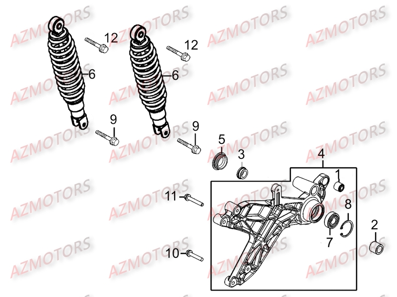 Amortisseurs KYMCO Pièces Scooter Kymco PEOPLE ONE 125 4T EURO III