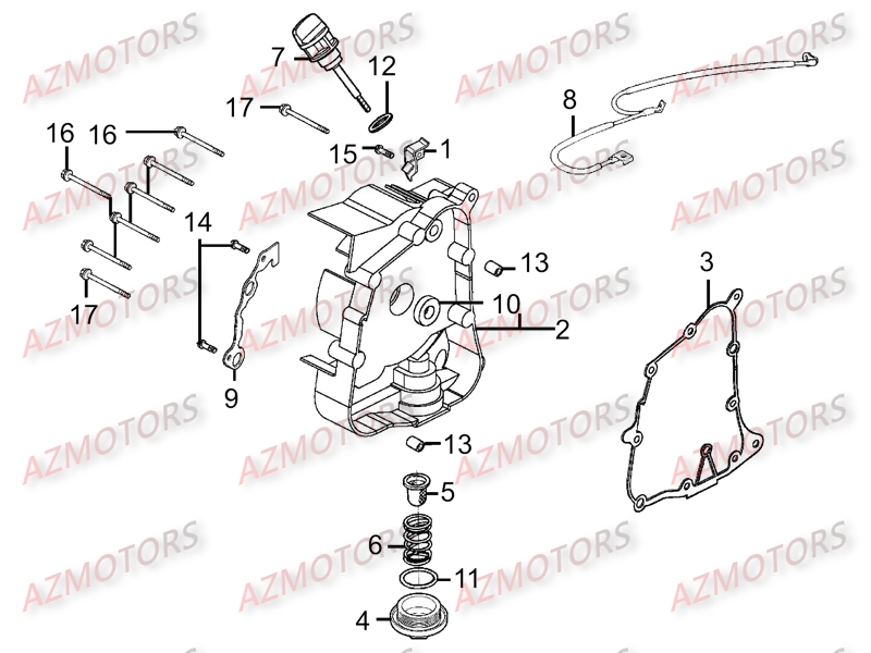 CARTER_DROIT KYMCO Pièces Scooter Kymco PEOPLE ONE 125 4T EURO III