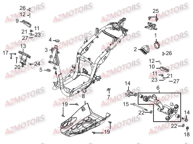 Chassis KYMCO Pièces Scooter Kymco PEOPLE ONE 125 4T EURO III