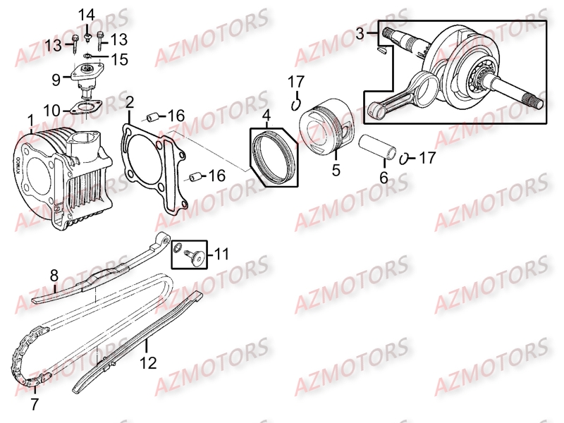 CULASSE_DISTRIBUTION KYMCO Pièces Scooter Kymco PEOPLE ONE 125 4T EURO III