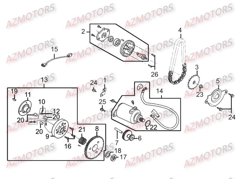Demarreur   Pompe A Huile KYMCO Pièces Scooter Kymco PEOPLE ONE 125 4T EURO III