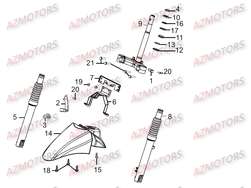 Fourche KYMCO Pièces Scooter Kymco PEOPLE ONE 125 4T EURO III