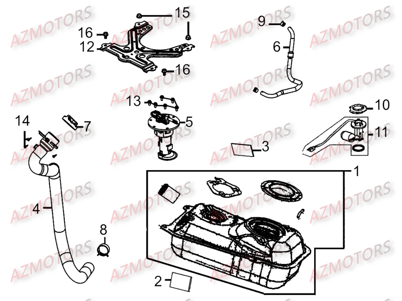 Reservoir A Carburant KYMCO Pièces Scooter Kymco PEOPLE ONE 125 4T EURO III