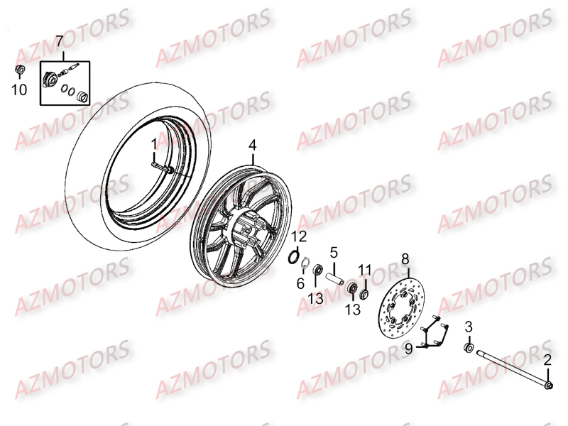 Roue Avant KYMCO Pièces Scooter Kymco PEOPLE ONE 125 4T EURO III