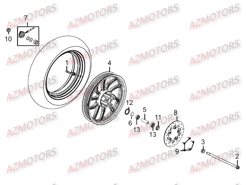 ROUE AVANT KYMCO PEOPLE125 ONE