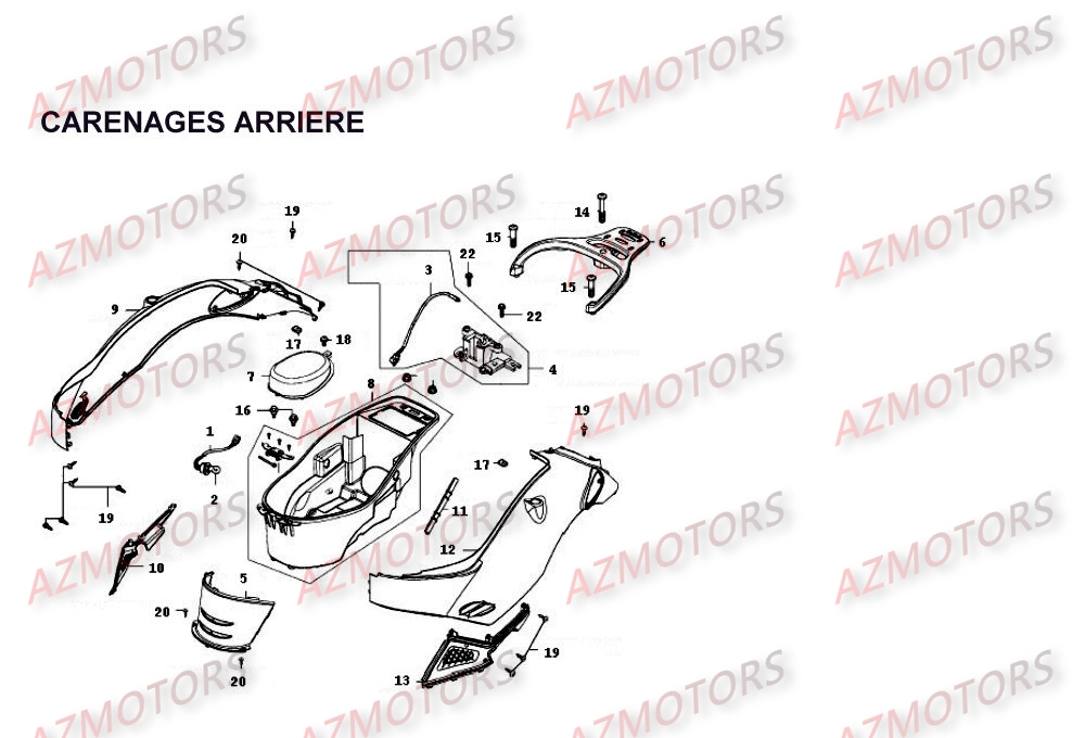 Carenages Arriere KYMCO Pièces Scooter Kymco PEOPLE 250 4T EURO II-