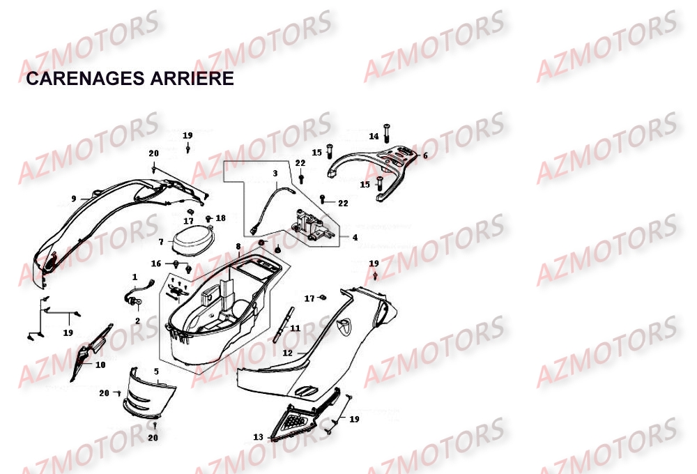 CARENAGES ARRIERE pour PEOPLE250-II