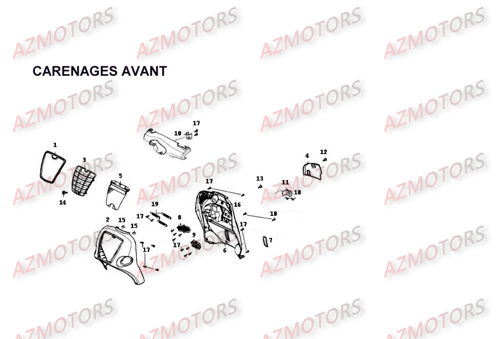 Carenages Avant KYMCO Pièces Scooter Kymco PEOPLE 250 4T EURO II-