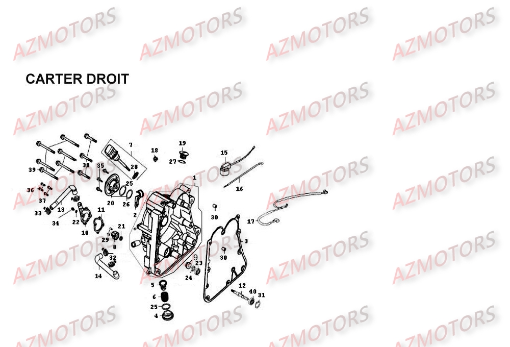 Carter Droit KYMCO Pièces Scooter Kymco PEOPLE 250 4T EURO II-