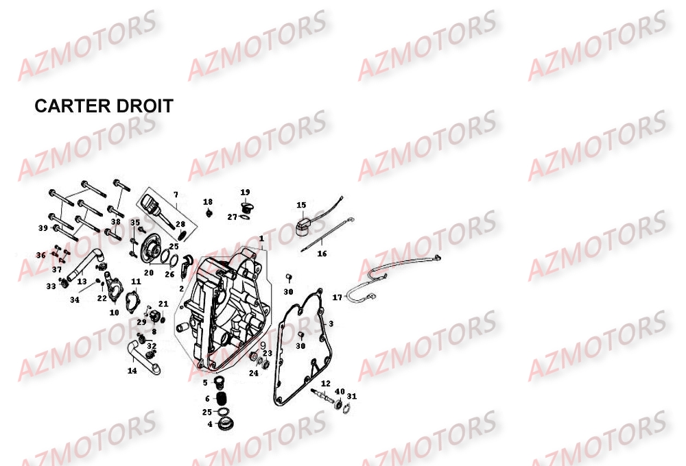 Carter Droit KYMCO Pièces Scooter Kymco PEOPLE 250 4T EURO II-