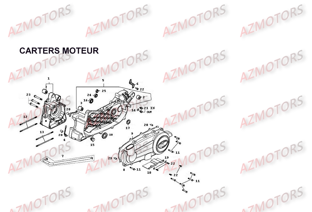 Carter Moteur KYMCO Pièces Scooter Kymco PEOPLE 250 4T EURO II-
