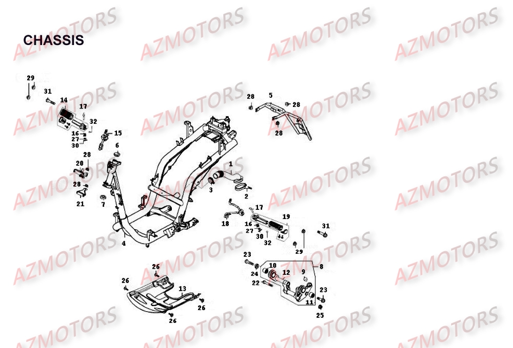 Chassis KYMCO Pièces Scooter Kymco PEOPLE 250 4T EURO II-