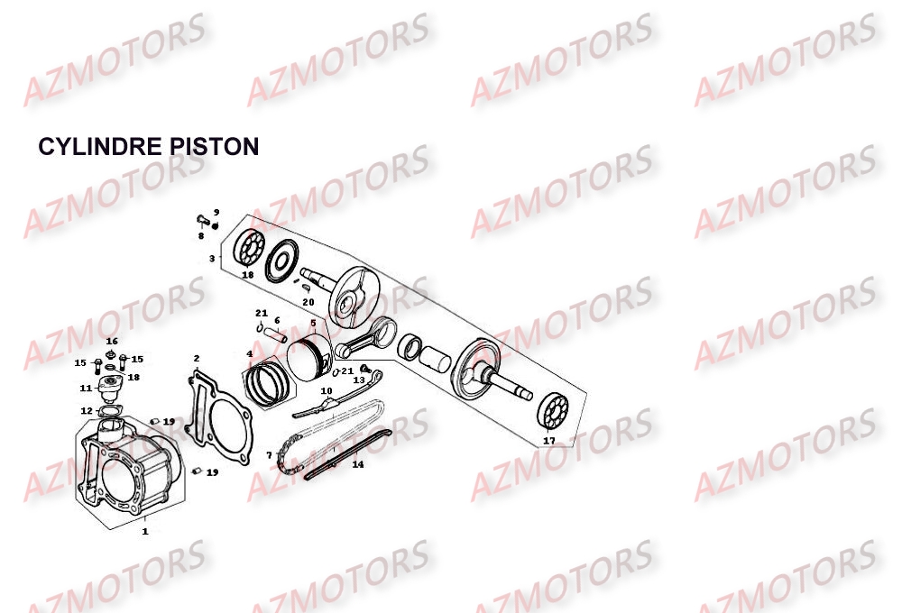 CYLINDRE - PISTON pour PEOPLE250-II