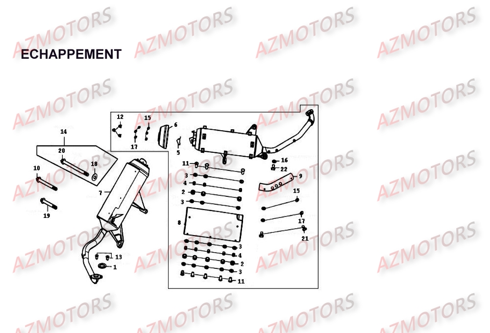 Echappement KYMCO Pièces Scooter Kymco PEOPLE 250 4T EURO II-