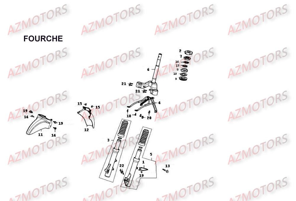 Fourche KYMCO Pièces Scooter Kymco PEOPLE 250 4T EURO II-